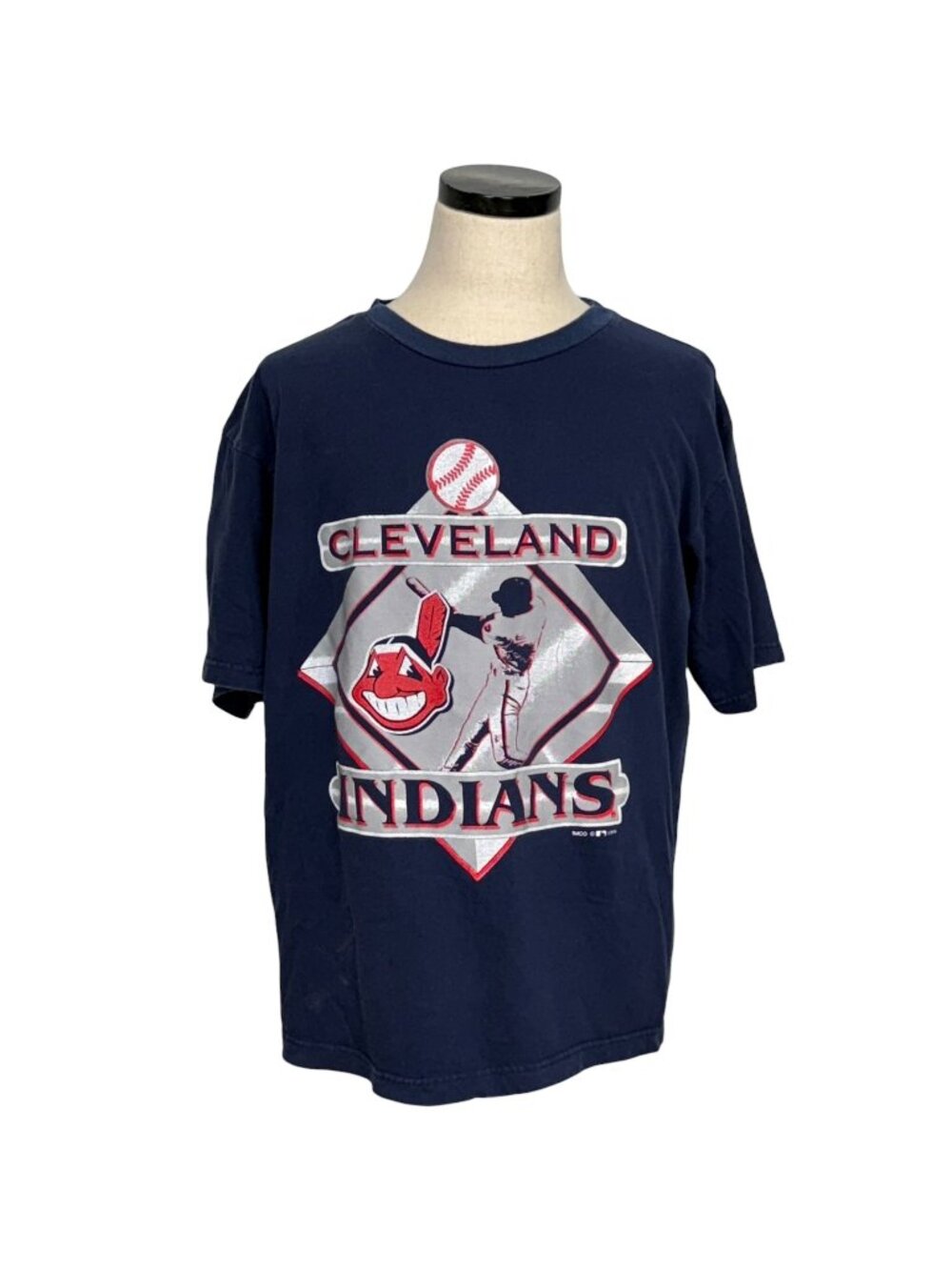 Cleveland Indians 90s Graphic T Shirt XL Navy Blue